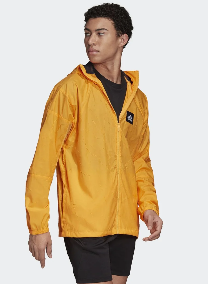 Adidas Logo Wind Hooded Jacket