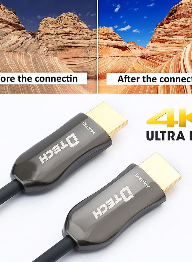 DTech Ultra Slim 150 Feet Fiber Optic HDMI 2.0 Cable 4K 60Hz 18Gbps for in-Wall Installation 150ft Projector Laptop Computer Monitor TV Camera (46 Meters) - Image 5