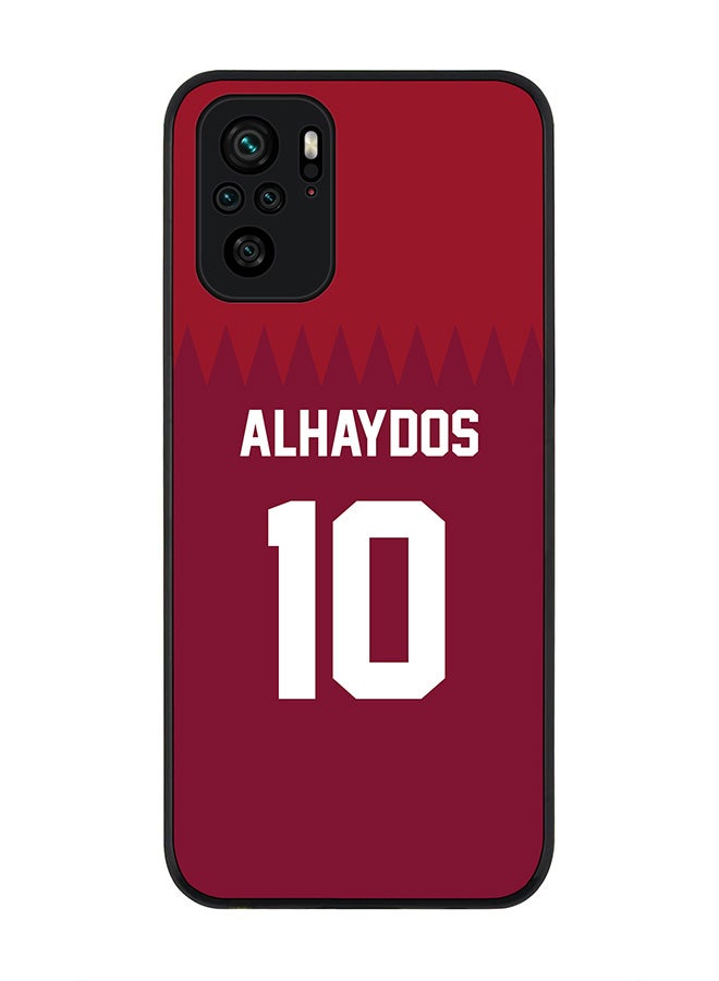 Stylizedd Rugged Black edge case for Xiaomi Poco M5s Slim fit Soft Case Flexible Rubber Edges Anti Drop TPU Gel Thin Cover - Football Team - Qatar Player Name - Alhaydos - Image 1