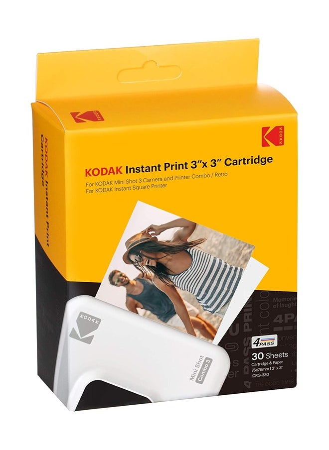 Kodak - KODAK Instant Print 3'x3' Cartridge 60 Prints Mini Shot Combo - Image 1