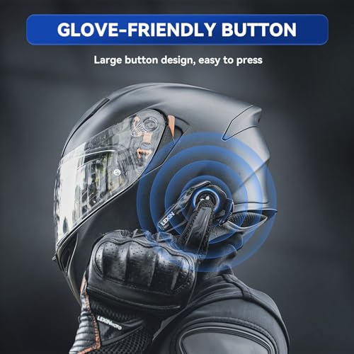 LEXIN G2P Motorcycle Helmet Bluetooth Headset, Group Intercom Communication System, FM Radio/ 6 Shells/Universal Pairing/Private Talk/Noise Cancellation, Fit for Snowmobile/ATV, 1 Pack - Image 3