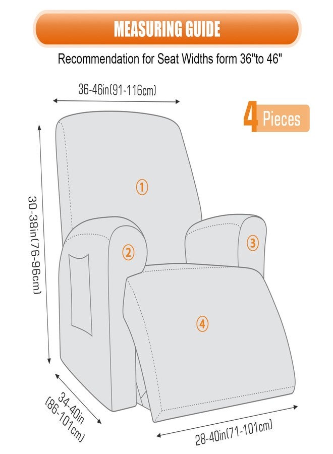 VANSOFY غطاء كرسي استرخاء كبير الحجم من فانسوفي، 4 قطع من أغطية الكراسي القابلة للتمدد، غطاء كرسي استرخاء ناعم، غطاء كرسي استرخاء بنمط جاكار، واقي أثاث للكلاب والقطط (شوكولاتة) - Image 5