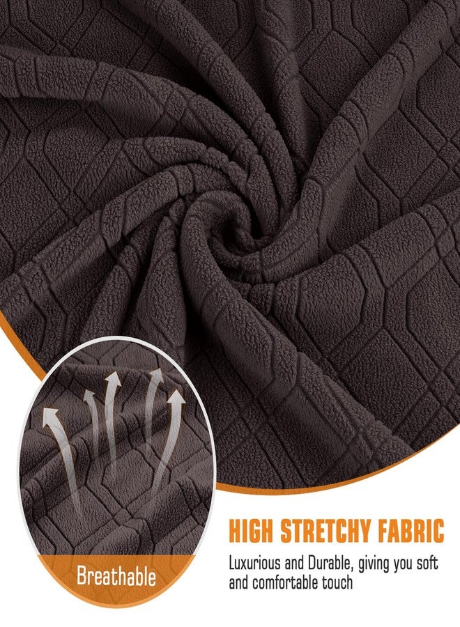 VANSOFY غطاء كرسي استرخاء كبير الحجم من فانسوفي، 4 قطع من أغطية الكراسي القابلة للتمدد، غطاء كرسي استرخاء ناعم، غطاء كرسي استرخاء بنمط جاكار، واقي أثاث للكلاب والقطط (شوكولاتة) - Image 2