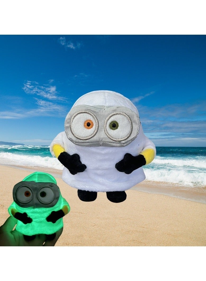 Glow-in-the-dark Minions Magnetic Can Stand Shoulders Big-eyed Cute Plush Toys Cartoon Anime Dolls（height 12 CM） - Image 1