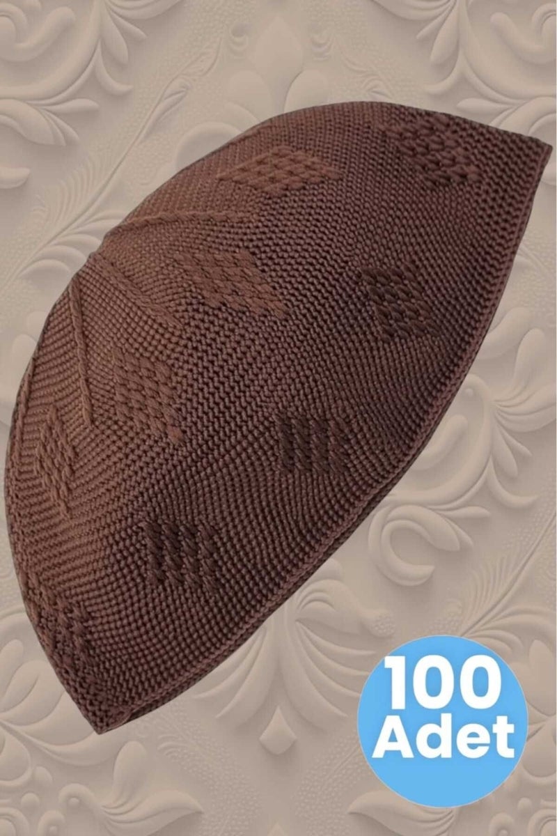 Hızırım 100'S Woven Knitted Patterned Cap Quality Prayer Cap  - Image 1
