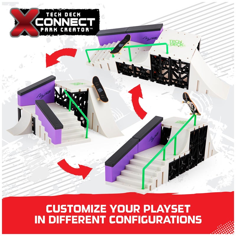 Tech Deck, Nyjah Skatepark X-Connect Park Creator, Massive Customizable Skatepark Ramp Set with Exclusive Fingerboard, Kids Toy for Ages 6 and up - Image 3