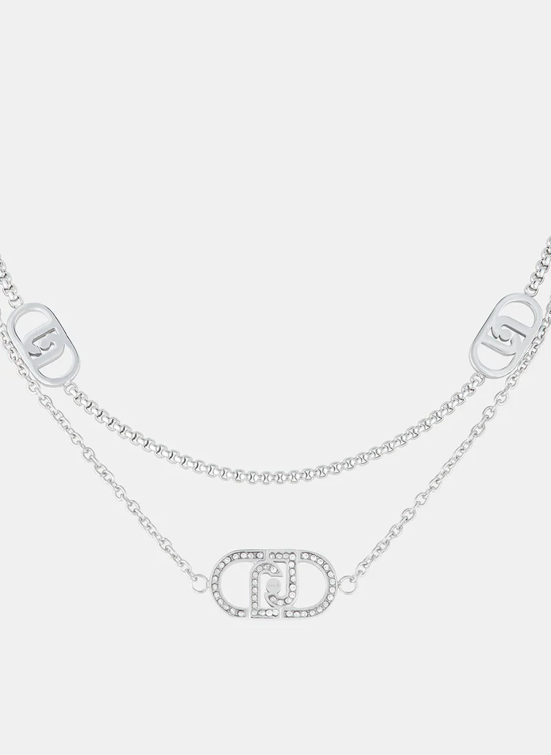 Liu Jo Necklace with rhinestones on monograms