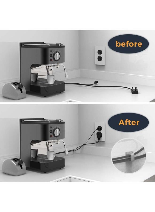 XIAOXI Cable Clips with Strong Self-Adhesive, R Shape Cable Management TV PC Wire Holder Sticky Tidy and Organizer Cord and Wires - 40 Pcs (Clear) - Image 5