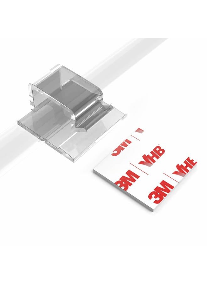 XIAOXI Cable Clips with Strong Self-Adhesive, R Shape Cable Management TV PC Wire Holder Sticky Tidy and Organizer Cord and Wires - 40 Pcs (Clear) - Image 1