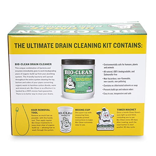 BioClean Bio-Clean Ultimate Drain Cleaning Kit Cleans Drains- Septic Tanks - Grease Traps All Natural and 100% Guaranteed No Caustic Chemicals! Removes fats Oil and Grease, Completely Cleans Your System. - Image 2