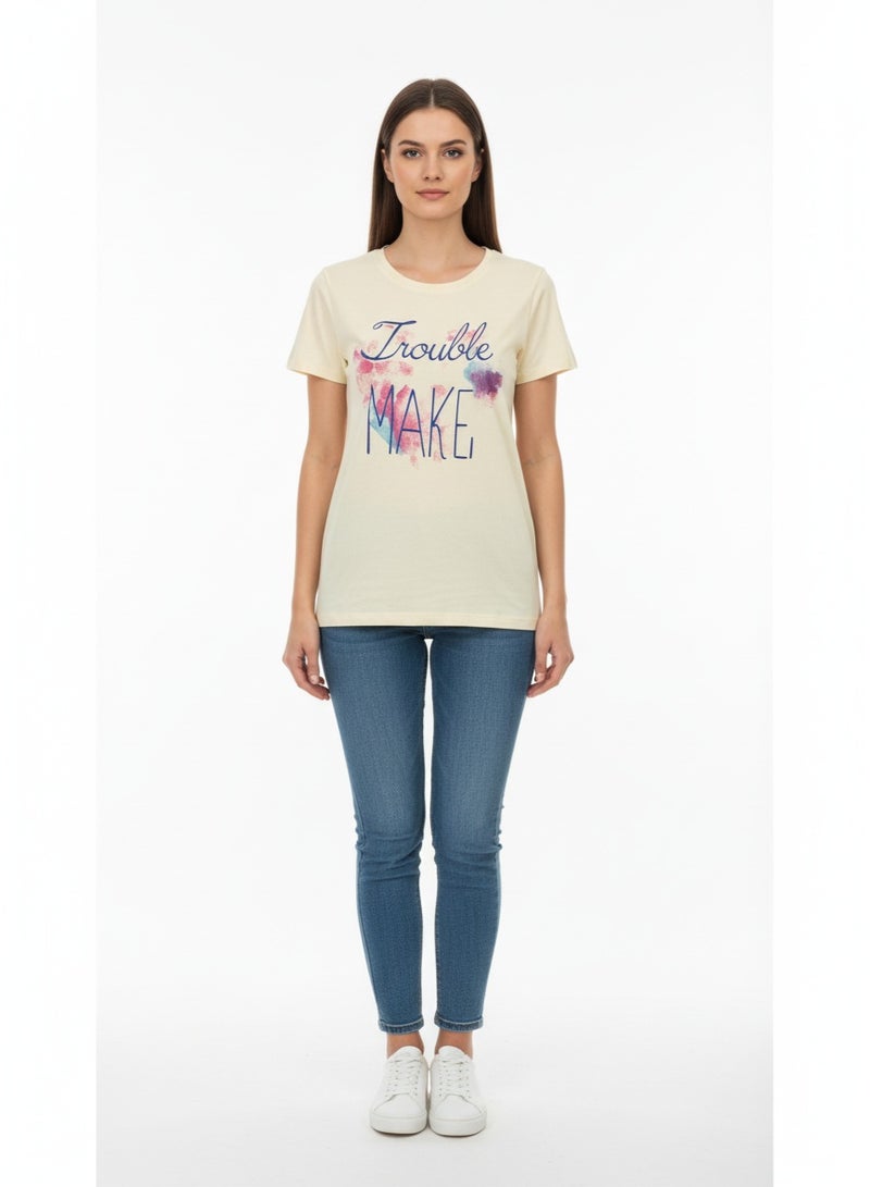 general T-SHIRT BODICE/NAINA LADIES PRINT S/S SV/HT-LT 106 - Image 1