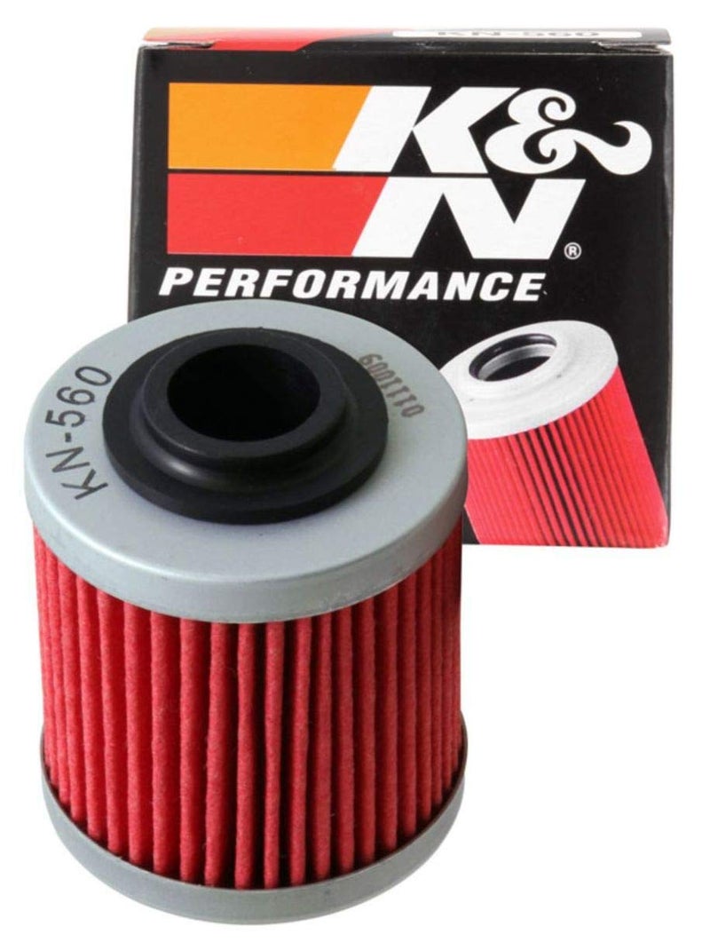 K+N K&N Motorcycle Oil Filter: High Performance, Premium, Designed to be used with Synthetic or Conventional Oils: Fits Select Can-Am Vehicles, KN-560 - Image 1