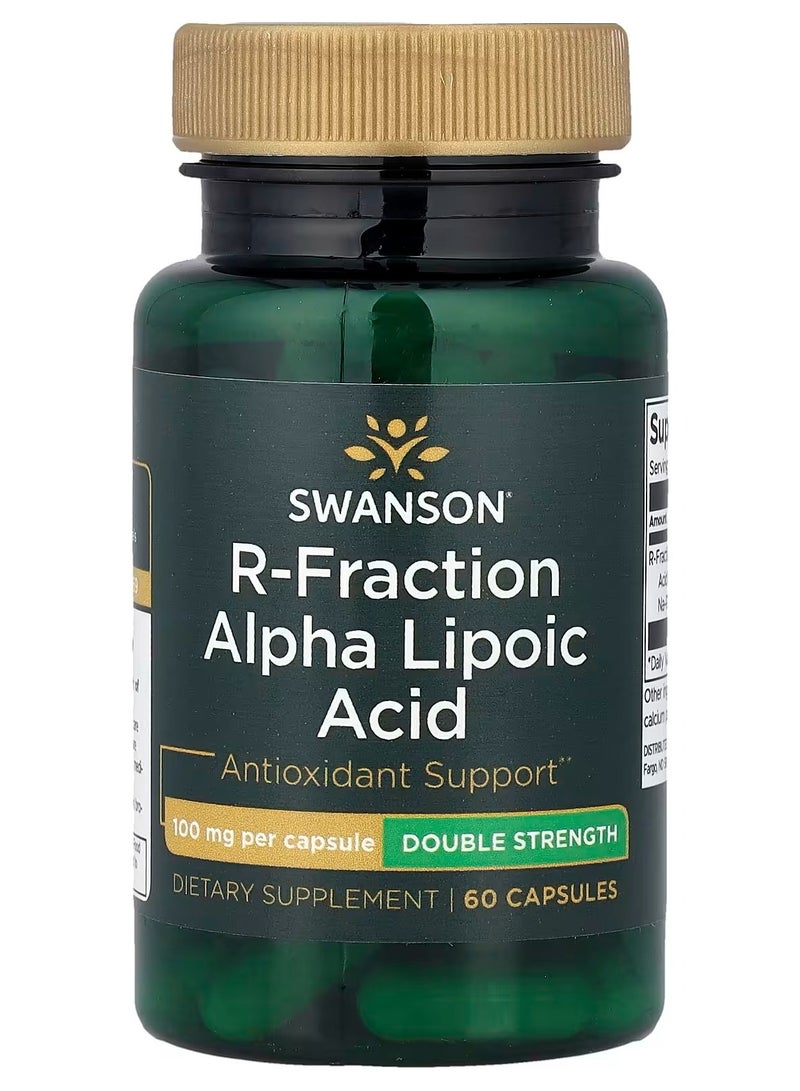 سوانسون، حمض ألفا ليبويك R-Fraction، قوة مضاعفة، 100 ملغ، 60 كبسولة