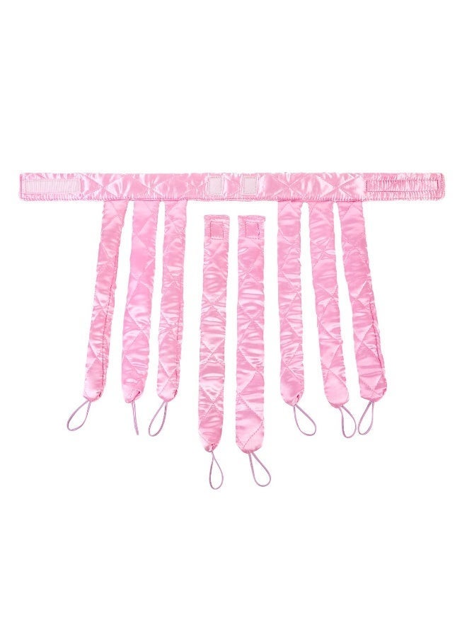VIUAUAX No Heat Hair Curler Headband for Long Hair, Satin Heatless Curling Rod with Adjustable Strap Overnight No Heat Curling Roller for Women and Girls Waves and Curls (Pink) - Image 4