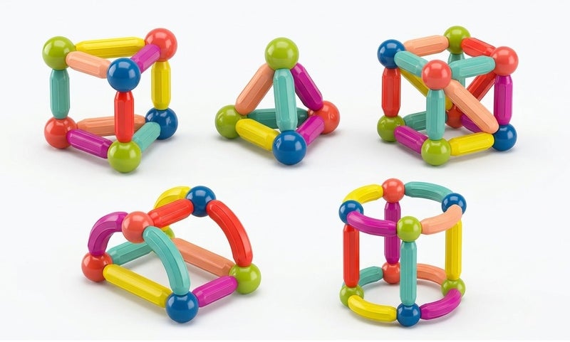 O2. طقم أعواد مغناطيسية 30 قطعة – لعبة تركيب تعليمية STEM للأطفال 3 سنوات فأكثر - Image 1