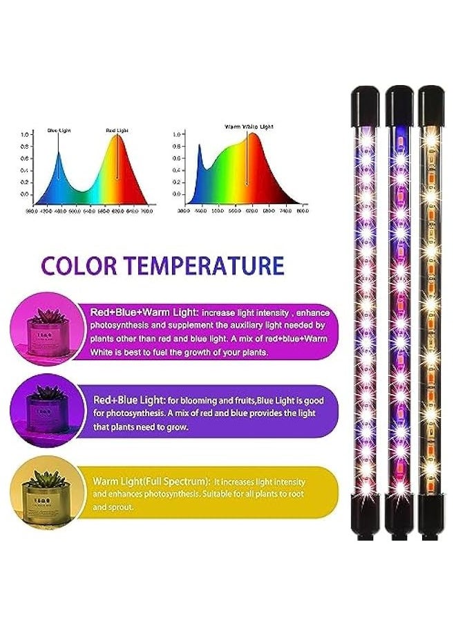 TRASSLE LED Grow Lights, 4 Heads Red Blue Full Spectrum Plants Lights with Clamp for Indoor Plants & Seed Starting, 10-Level Dimmable, Auto On Off, Timing 3 9 12Hrs  - Image 4