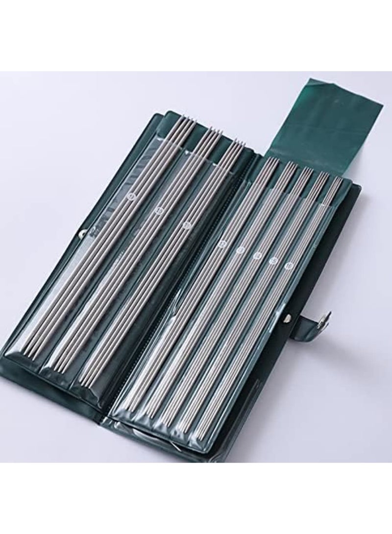 Luckam Double Pointed Knitting Needles, 11 Sizes Stainless Steel Metal Knitting Needles Set, Beginners Straight Knitting Needles Double Pointed Knitting Needle Sets 9.8inche - Image 2