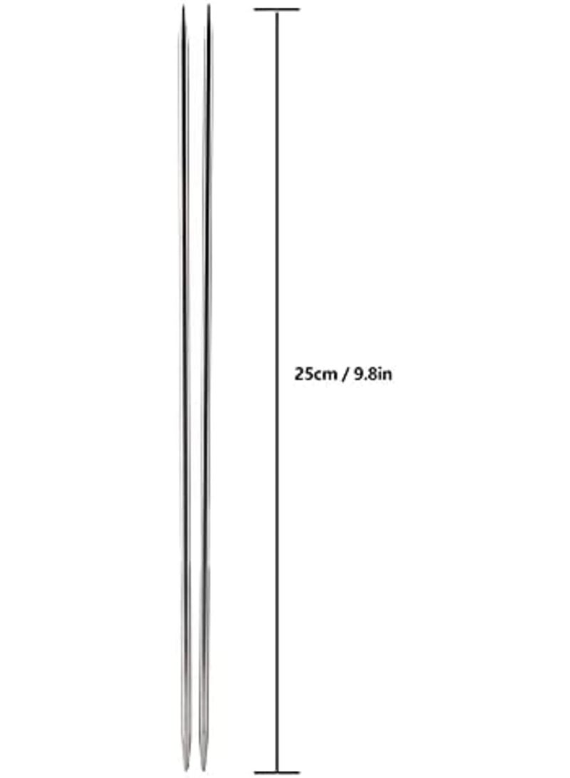 Luckam Double Pointed Knitting Needles, 11 Sizes Stainless Steel Metal Knitting Needles Set, Beginners Straight Knitting Needles Double Pointed Knitting Needle Sets 9.8inche - Image 5