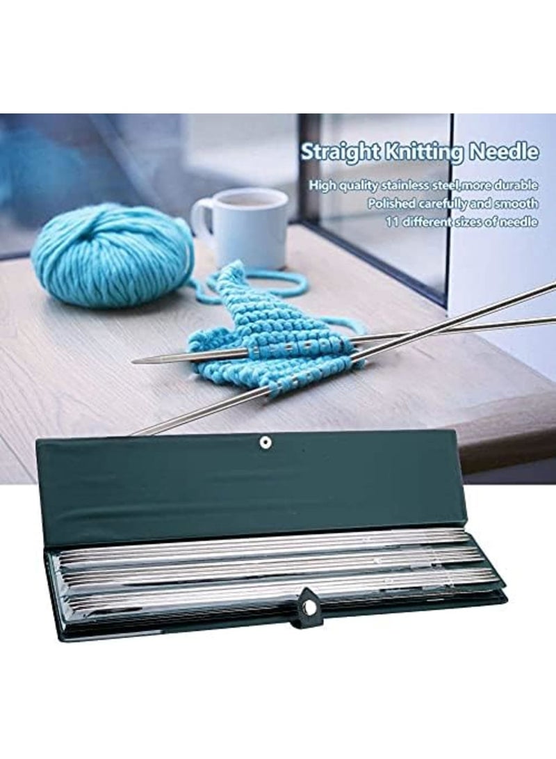 Luckam Double Pointed Knitting Needles, 11 Sizes Stainless Steel Metal Knitting Needles Set, Beginners Straight Knitting Needles Double Pointed Knitting Needle Sets 9.8inche - Image 4
