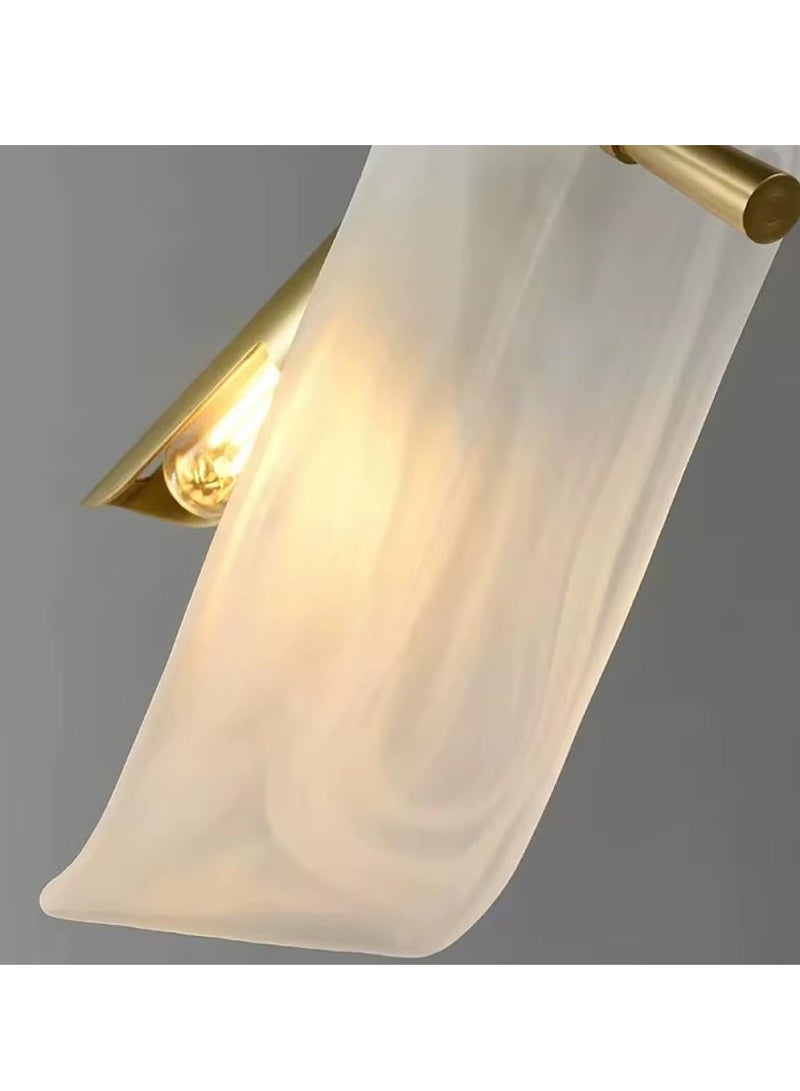 Modern LED pendant light with three single lights, golden frame  - Image 4