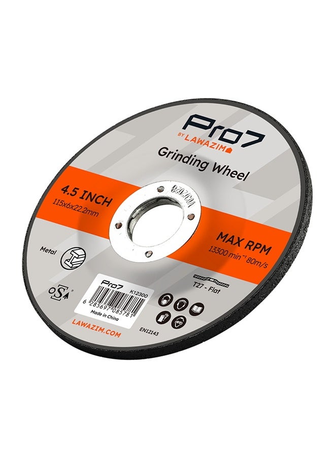 LAWAZIM Pro7 Grinding Disc for Metal - 5 Pack 4.5inch (115x6mm) - 7/8" Arbor Abrasive Angle Grinder Wheel - Ideal for Steel, Inox, Weld Grinding, Edge Blending, Deburring, and Heavy-Duty Surface Prep - Image 4