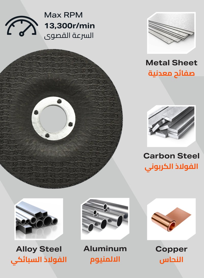 LAWAZIM Pro7 Grinding Disc for Metal - 5 Pack 4.5inch (115x6mm) - 7/8" Arbor Abrasive Angle Grinder Wheel - Ideal for Steel, Inox, Weld Grinding, Edge Blending, Deburring, and Heavy-Duty Surface Prep - Image 5