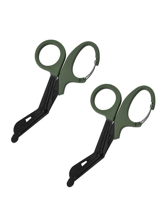 Trauma Scissors Medical Scissors with Carabiner, 2PCS 7.5" Bandage Nursing Scissors, Premium Fluoride-Coated Surgical Scissors for Nurses, Doctors, Nursing Students, First Aid, EMT EMS - Image 1