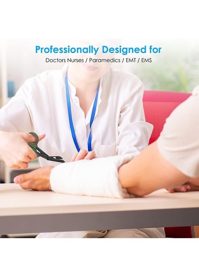 Trauma Scissors Medical Scissors with Carabiner, 2PCS 7.5" Bandage Nursing Scissors, Premium Fluoride-Coated Surgical Scissors for Nurses, Doctors, Nursing Students, First Aid, EMT EMS - Image 3