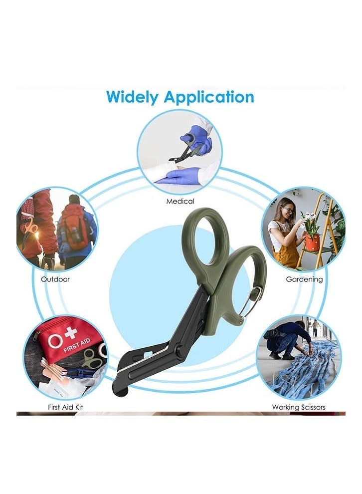 Trauma Scissors Medical Scissors with Carabiner, 2PCS 7.5" Bandage Nursing Scissors, Premium Fluoride-Coated Surgical Scissors for Nurses, Doctors, Nursing Students, First Aid, EMT EMS - Image 4