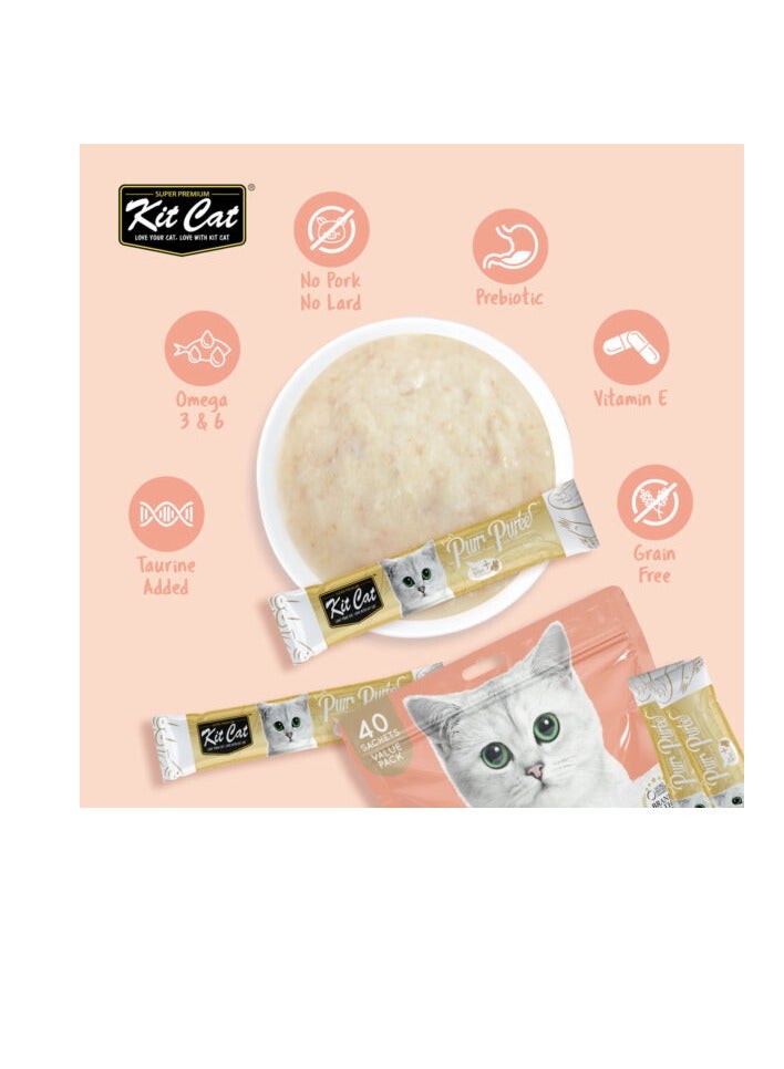 Kit Cat Purr Puree Chicken & Salmon (40 Sachets Value Pack) - Image 3