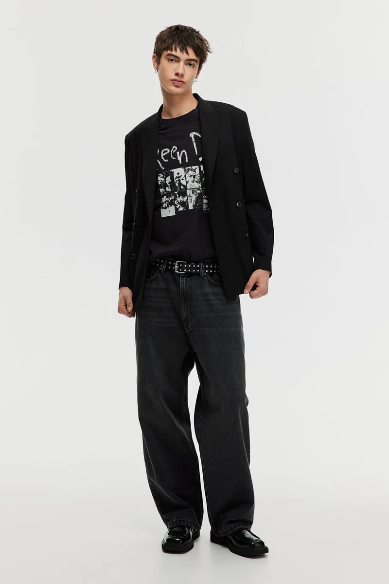 H&M Oversized Fit Green Day Printed T-Shirt