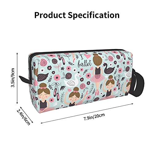 YISHOW Adorable Ballet dancer Makeup Bag Adorable Travel Cosmetic Toiletry Organizer Case for Women - Image 3