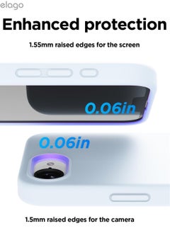 Elago Liquid Silicone for iPhone 16E case cover (2025) Full Body Protection, Shockproof, Slim, Anti-Scratch Soft Microfiber Lining - Light Blue  - Image 3