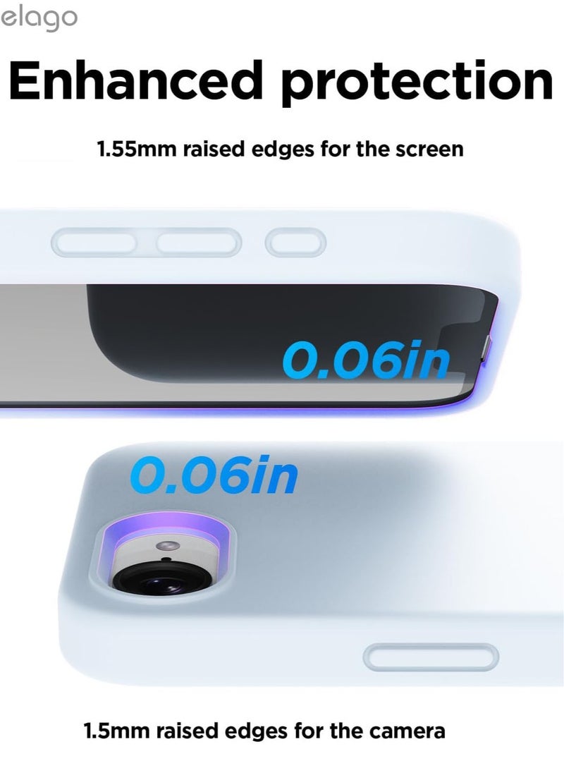 Elago Liquid Silicone for iPhone 16E case cover (2025) Full Body Protection, Shockproof, Slim, Anti-Scratch Soft Microfiber Lining - Light Blue  - Image 3