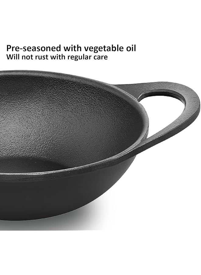 Hawkins Futura 2 Litre Cast Iron Kadhai, Naturally Nonstick Cast Iron Kadai With Glass Lid, Cast Iron Cookware For Kitchen, Black (Cik20G) - Image 5