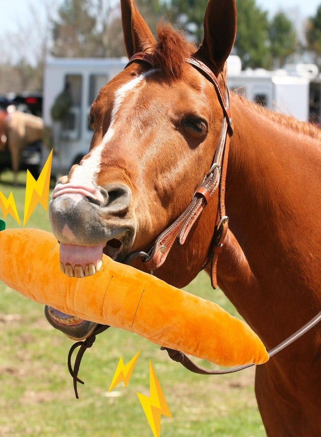 OOXYG 2PCS Horse Plush Squeaky Carrot, Large Carrot Shaped Horse Squeaky, Interactive Calming Plush Carrot Ball for Horses Dogs, Hanging Stall Play Enrichment Relieve Stress Noise Maker - Image 3