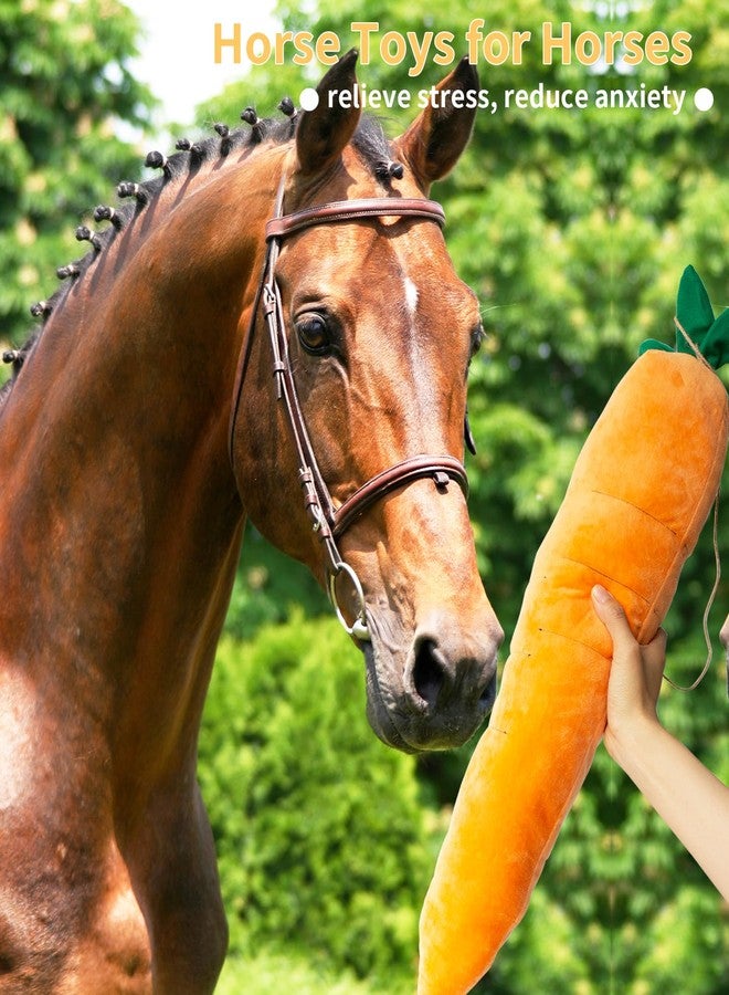 OOXYG 2PCS Horse Plush Squeaky Carrot, Large Carrot Shaped Horse Squeaky, Interactive Calming Plush Carrot Ball for Horses Dogs, Hanging Stall Play Enrichment Relieve Stress Noise Maker - Image 4