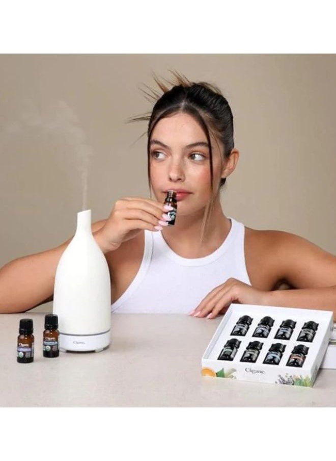 Cliganic - Organic The Iconics Essential Oil Aromatherapy Set Top 8 5mlx8, 100% Pure, Natural Aromatherapy Oil for Diffuser Steam, Non-GMO Verified - Image 1
