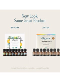 Cliganic Organic The Iconics Essential Oil Aromatherapy Set Top 8 5mlx8, 100% Pure, Natural Aromatherapy Oil for Diffuser Steam, Non-GMO Verified  - Image 2