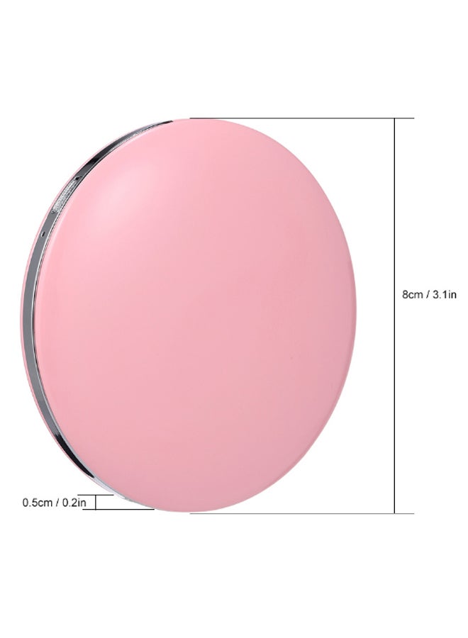 docooler Portable Mini Pocket Makeup Mirror With LED Light Pink/Clear - Image 2