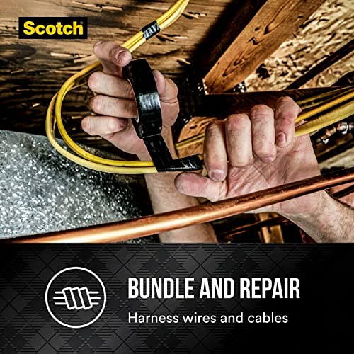 Scotch Vinyl 700 Electrical Tape, 5 Rolls, Black, 3/4-in x 66-ft, Commercial Grade, Rated for Temperatures Up to 194-Degree, Highly Flexible, Stretchy and Conformable (24413-BA-6) - Image 4