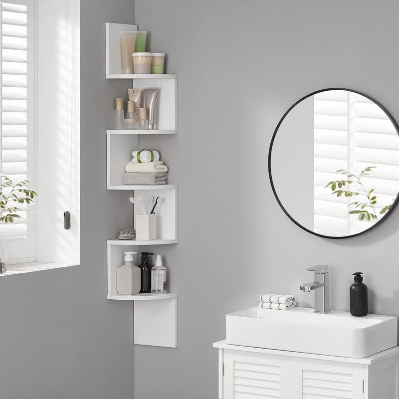 فاساجيل رف زاوية مثبت على الحائط 5 طبقات لغرفة النوم وغرفة المعيشة - Image 4