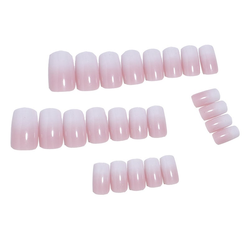 Generic Gradient French Ice Pink Press-On Nails MJE-465-gradient lotus root starch