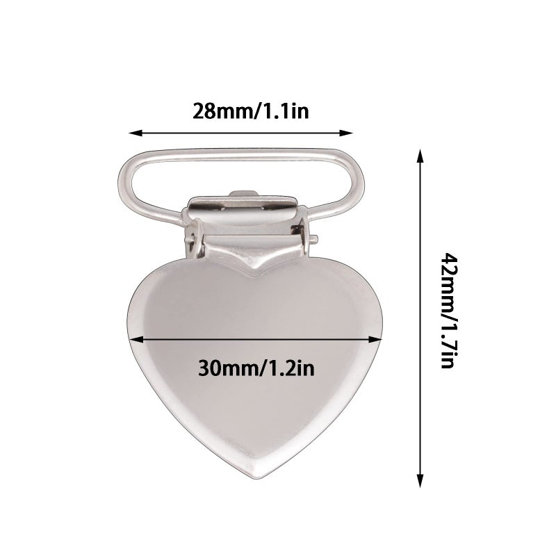 Marrywindix 20pcs Silver Suspender Clips Heart Shaped Metal Holder Clips Sheet Fasteners Clips Suspenders Holder for Mattress Pad Cover Sofa Cushion - Image 2