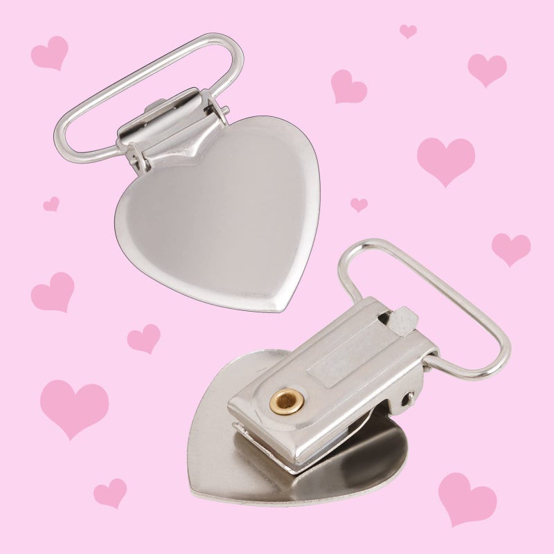 Marrywindix 20pcs Silver Suspender Clips Heart Shaped Metal Holder Clips Sheet Fasteners Clips Suspenders Holder for Mattress Pad Cover Sofa Cushion - Image 4