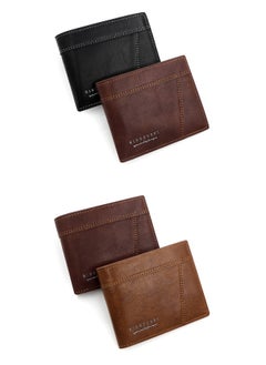 Kingdushi Men's Short Wallet Fashion Simple Men's Splice With Loose Leaf Coin Pocket Coin Wallet Large Capacity Money Clip  - Image 3