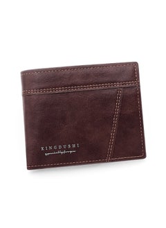 Kingdushi Men's Short Wallet Fashion Simple Men's Splice With Loose Leaf Coin Pocket Coin Wallet Large Capacity Money Clip  - Image 1