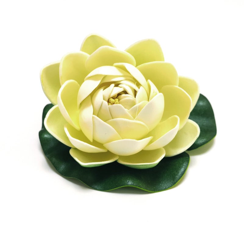 Generic 10cm Artificial Lotus Pond Decor Rice White