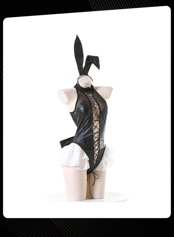 Joychic Themed Stage Performance Playsuit with Matching Decor Headpiece, Women Event Show Outfit, Black - Image 1