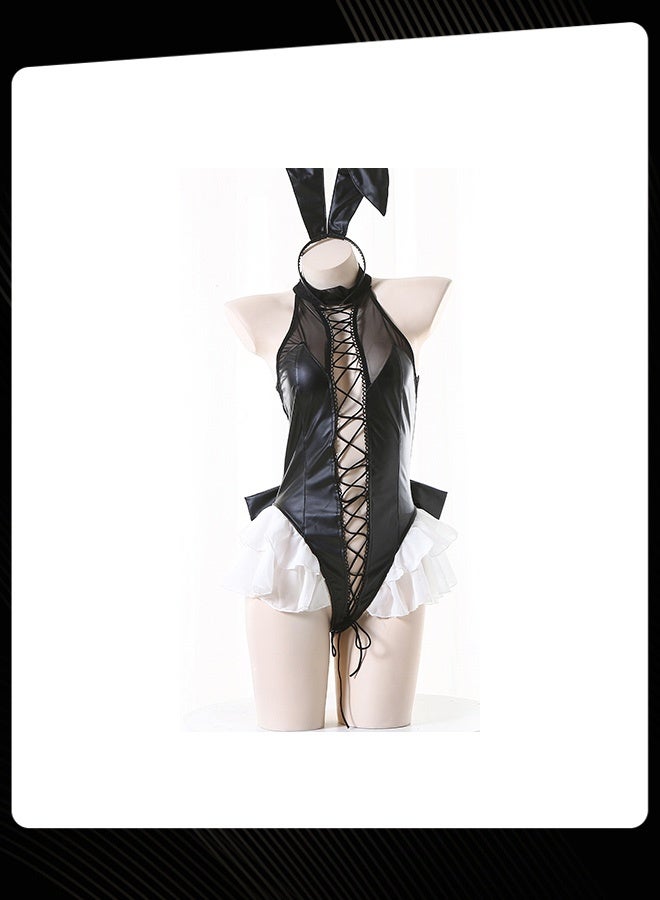 Joychic Themed Stage Performance Playsuit with Matching Decor Headpiece, Women Event Show Outfit, Black - Image 2